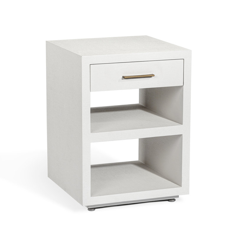Livia 1 - Drawer Nightstand, Natural White/Antique Brass