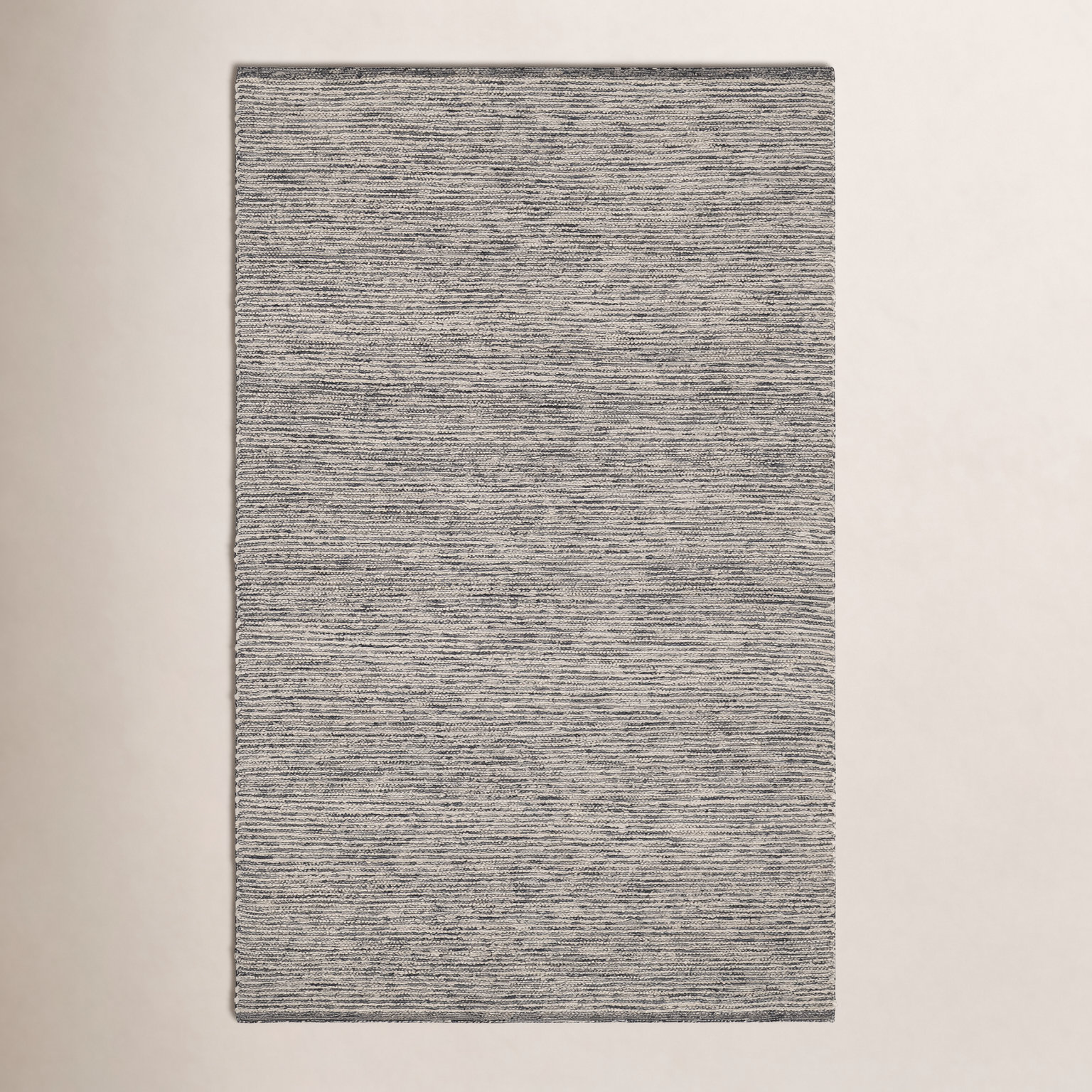 Black Ivory Mixed Striped Hand-Woven Rug, Rectangle 5' x 8'