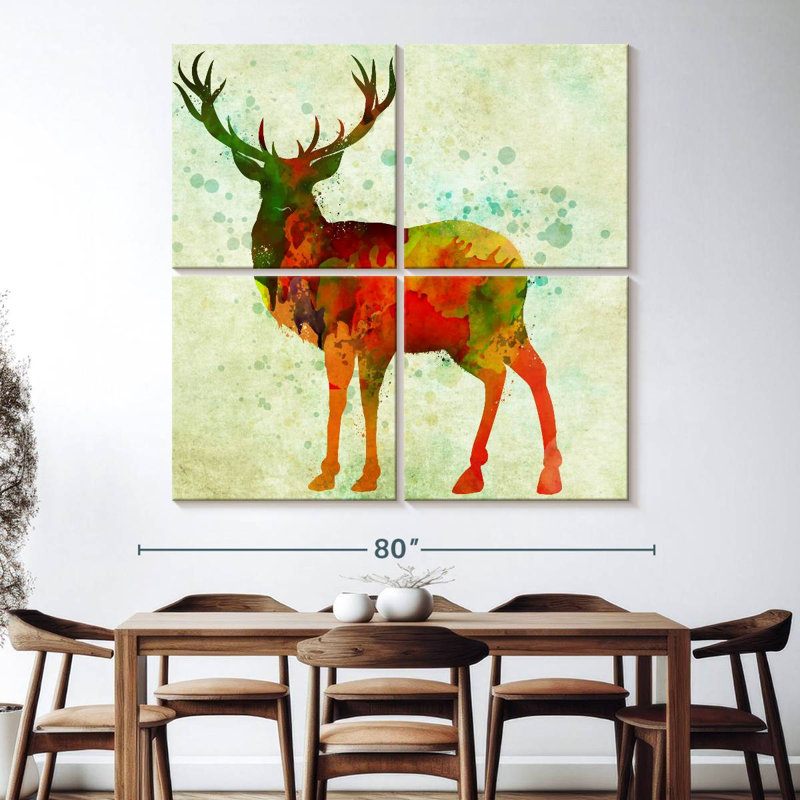 Brampt Deer Abstract, 74" H x 74" W