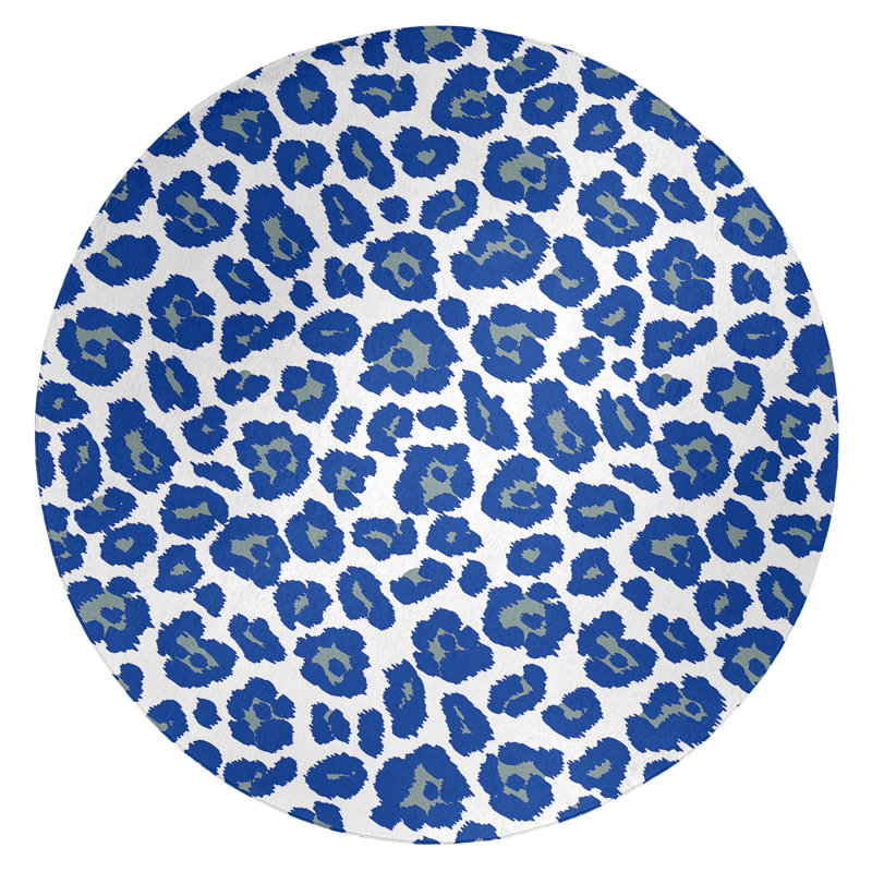 Animal Print Indoor Rug, Round 5'