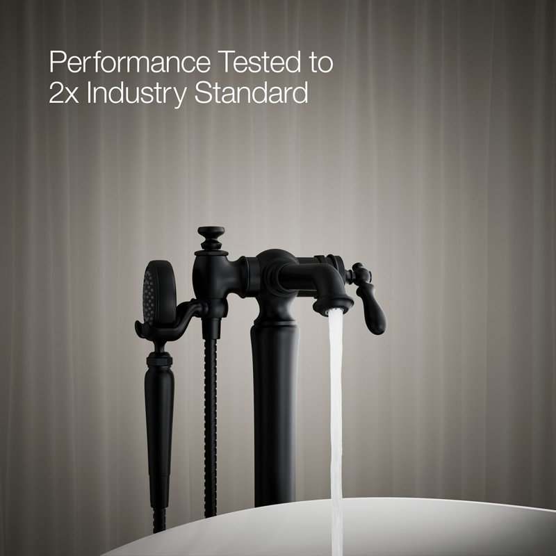 Artifacts® Single Handle Floor Mounted Clawfoot Tub Faucet, Matte Black