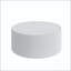 Table basse cylindrique avec plateau en pierre frittée et similicuir, motif doré-735004400