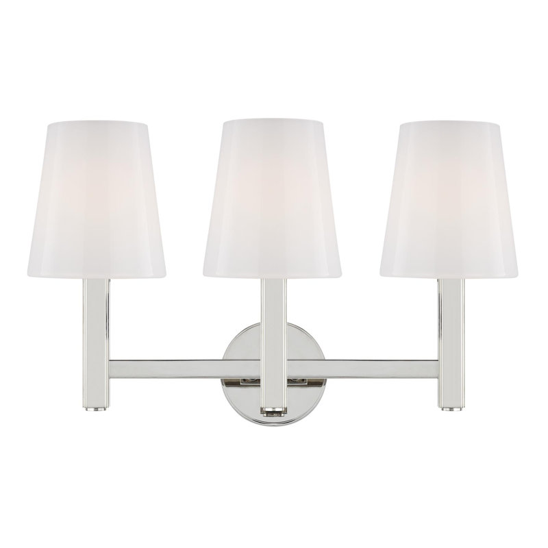 Éclairage de salle de bain à intensité variable à 3 lumières Antonietta par Thomas O'Brien, Nickel poli