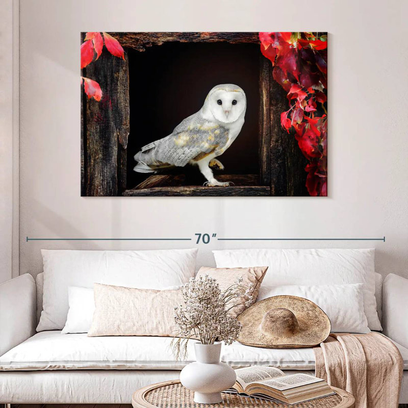 Autumn Barn Owl, 32" H x 48" W