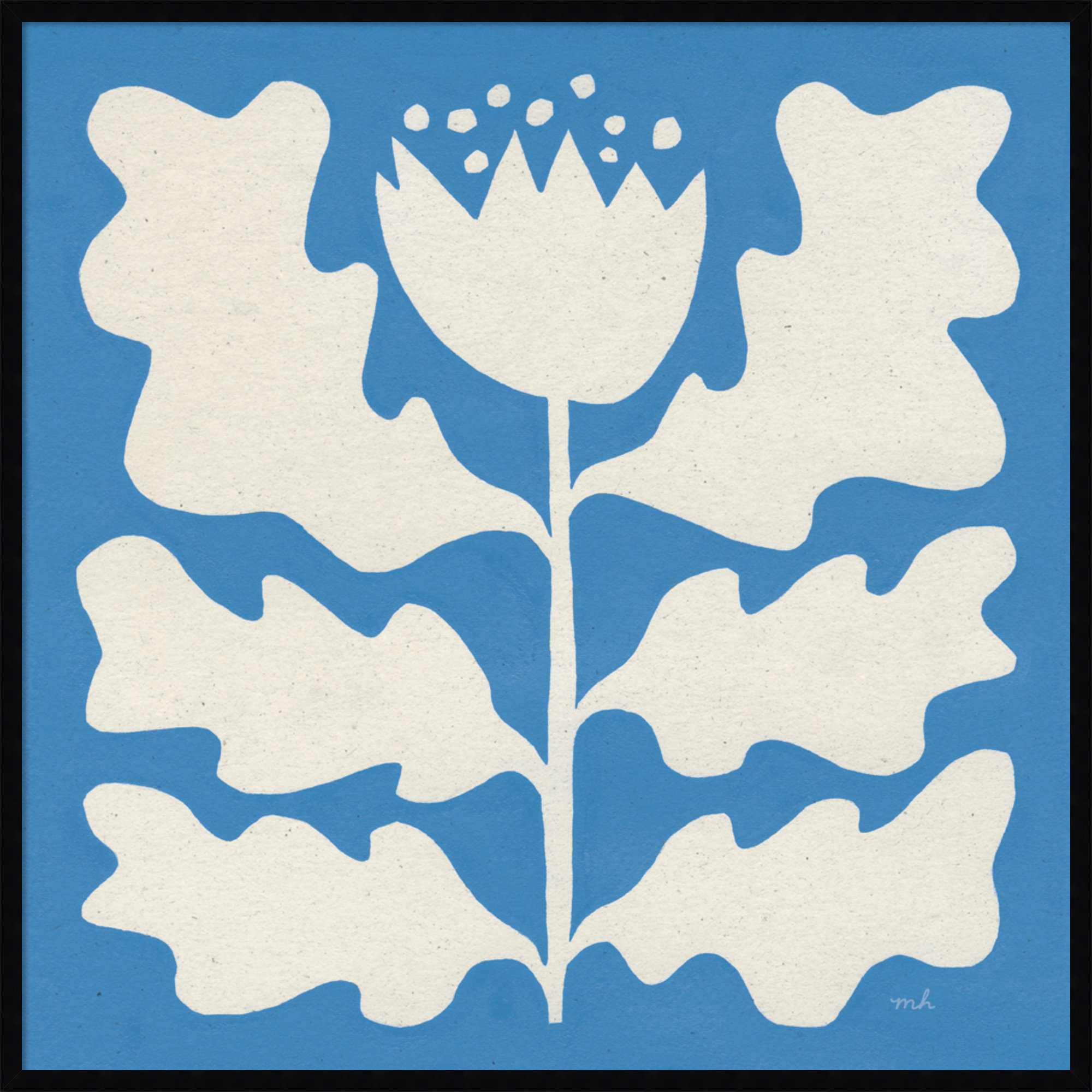 Delighted I Blue by Moira Hershey, Black, 41" W x 41" H