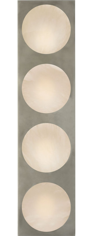 Dichotomy Sconce with Alabaster, 18" H x 4.5" W x 0.75" D, Pewter, 4 Lights