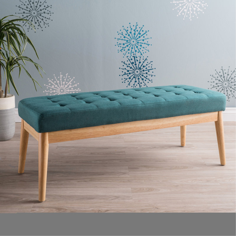 Bleu sarcelle à la mode avec une housse en tissu de qualité supérieure et des pieds en bois de bouleau