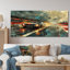 «American Flag Color of Vintage Muscle Race IV», reproduction d'art mural