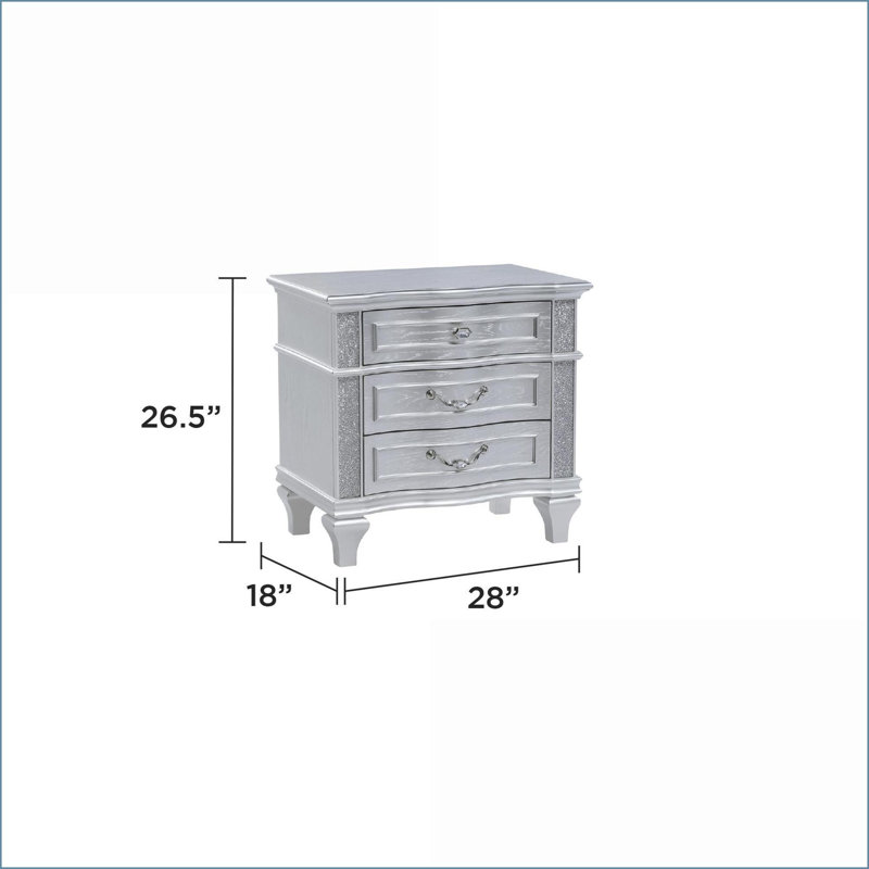 Table de chevet 3 tiroirs Mystic