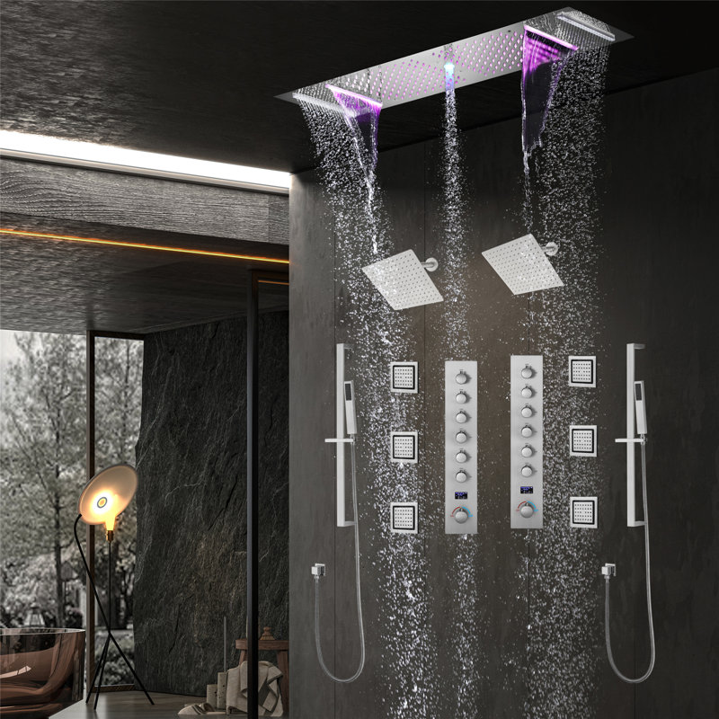 Thermostatic Music Shower with Rough in-Valve, Brushed Nickel