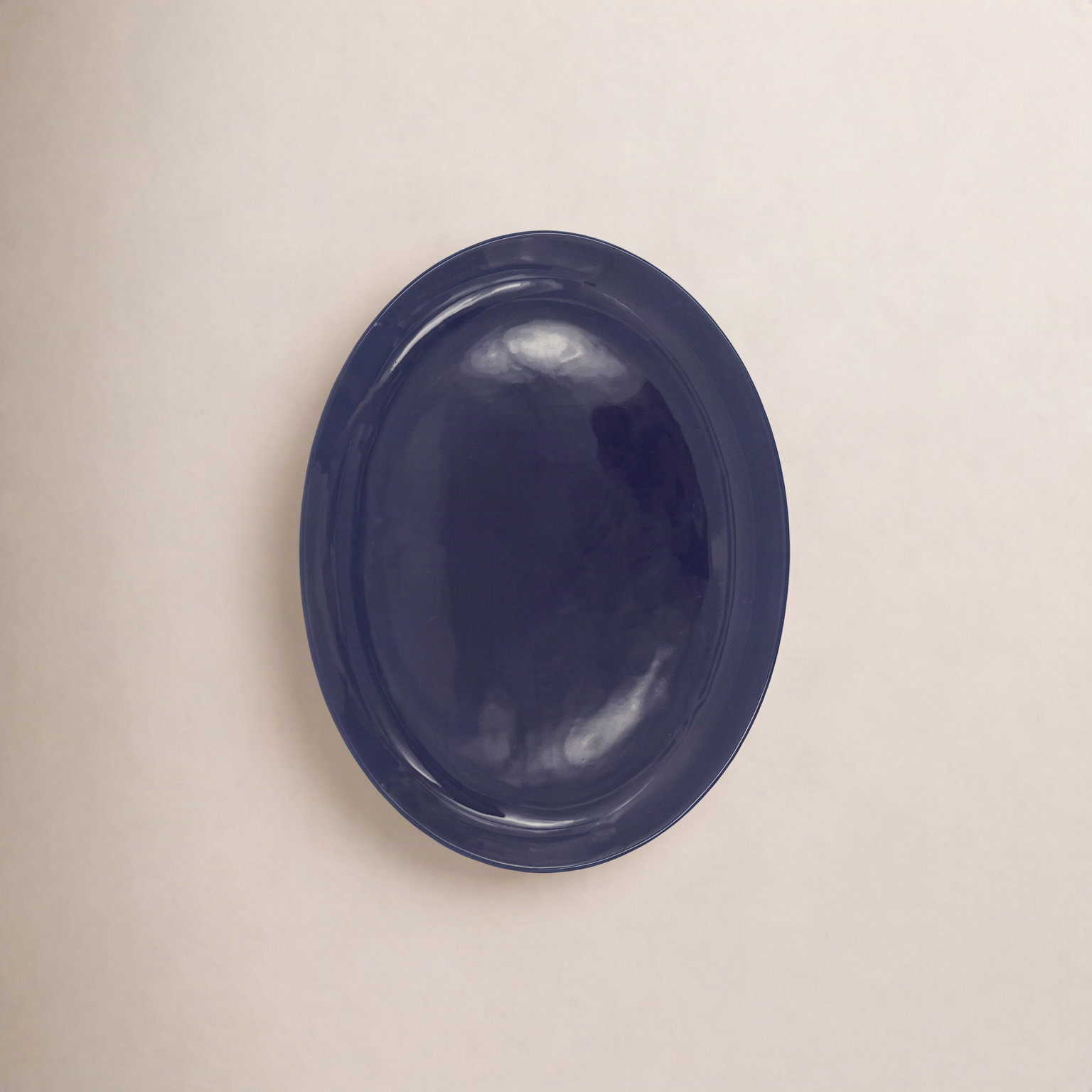 Shell Bisque Porcelain Platter, Indigo, Large