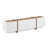 Modern TV Stand with Soft-Close Hinges, White & Atlantic Pine Finish, 70.9 x 18.1 x 13.8 inches | 100% Melamine Coated Particle Board, Thickness: 0.7 inches | Stylish & Functional Design for Living Room & Entertainment Spaces-2052947579