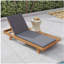 Ensemble de méridienne de salon, espace disponible d'un côté, bois d'acacia avec coussins de salon résistants à l'eau (gris foncé et épaisseur de 2 pouces) - version crème / feuille assortie disponible-148845847