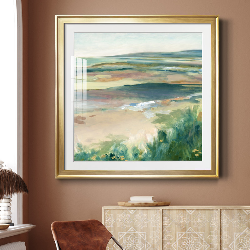 Sea Reflections - Peinture encadrée, Papier encadré doré, H 26,5 po x l 26,5 po x P 1,5 po