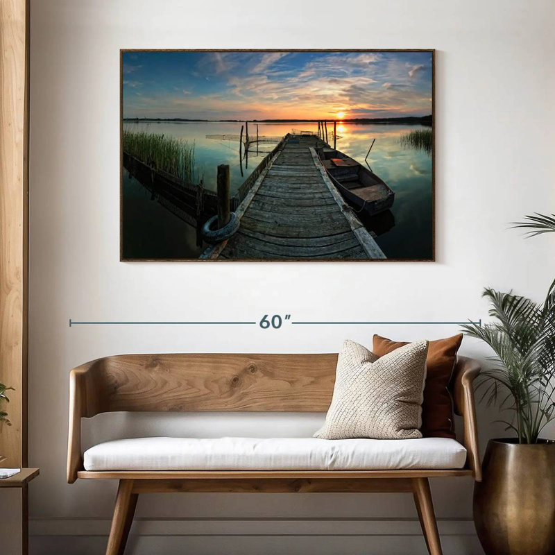 Fishing Trip, 46" X 31", Floating Frame Walnut