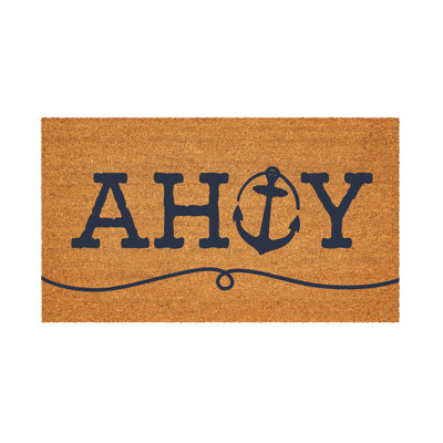 Coastal Coir Mat Ahoy Anchor 28x16"