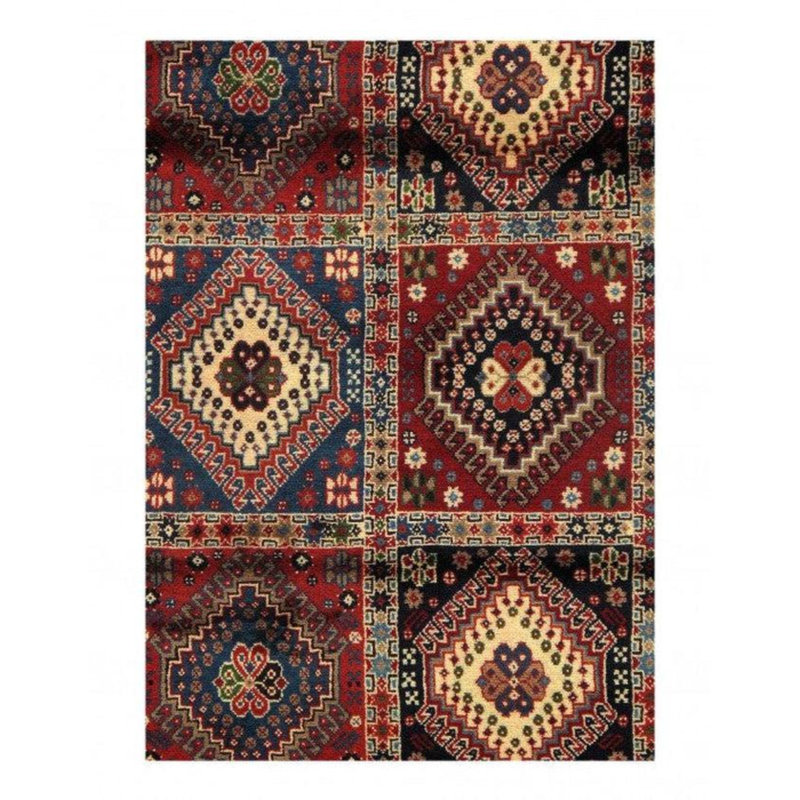 Lesieli Cotton Oriental Area Rug in Red