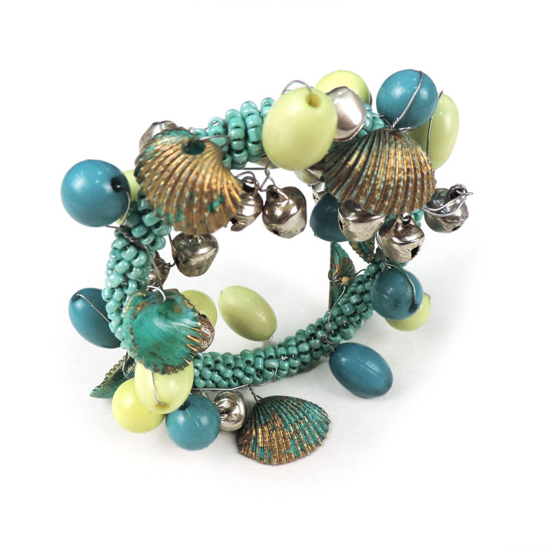 Rond de serviette Boho, Turquoise