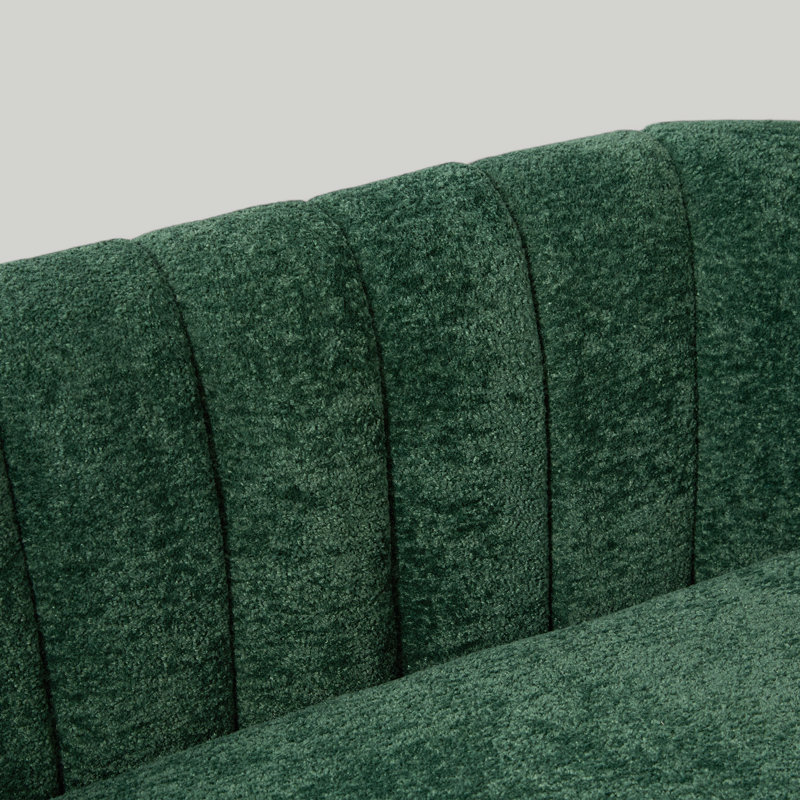 Causeuse capitonnée en chenille l 50 po, Vert