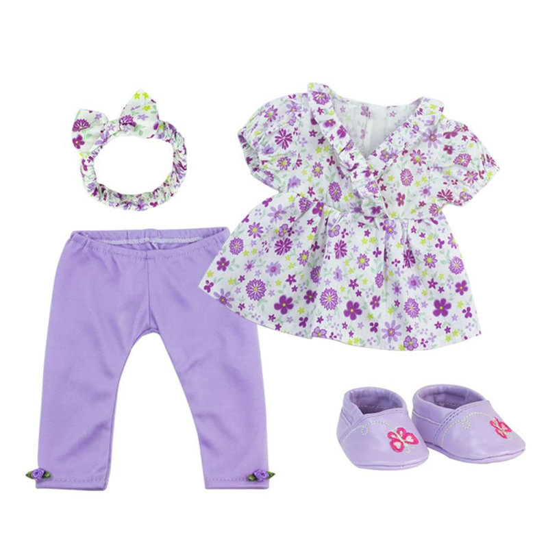 Doll Floral Top, Leggings, and Headband Set