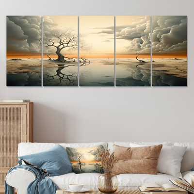 Surrealism Desert Landscape II - Surrealism Landscape 5 Piece Wall Art Set