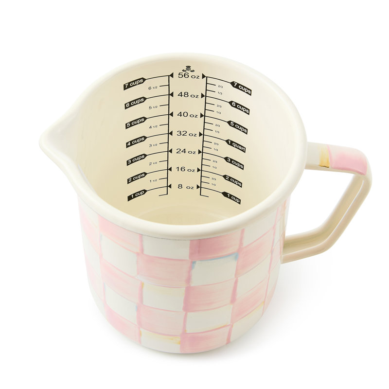 Rosy Check Mocha Check 7 Cup Measuring Cup, Beige/Pink
