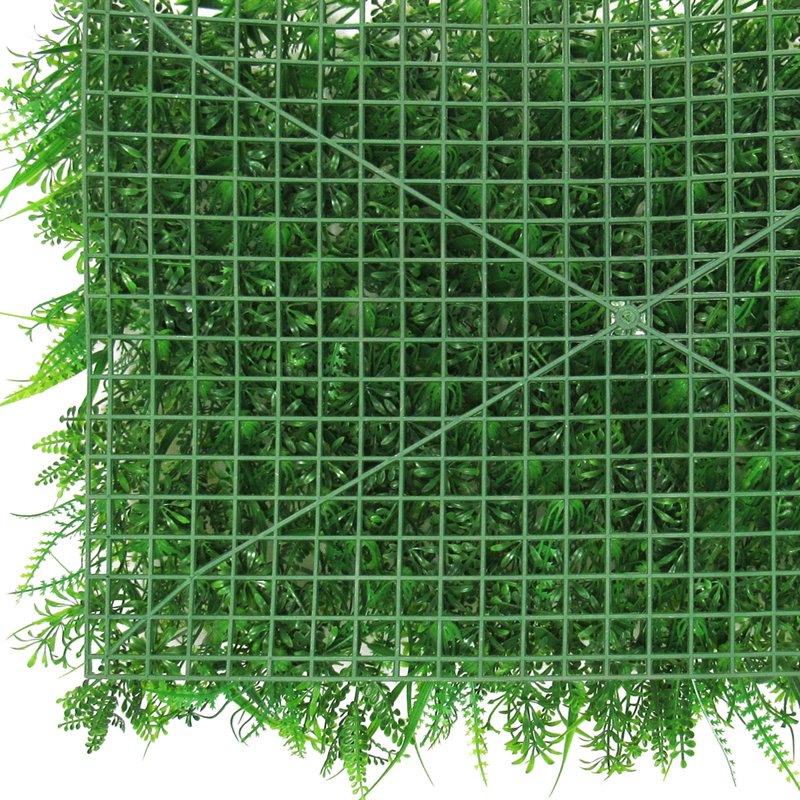 24" Artificial Fern Mixed Grass Greenery Wall Panel Hedge Mat Backdrop Privacy Screen