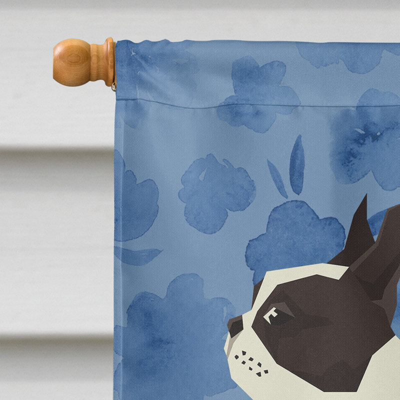 Caniche en polyester à 2 côtés 40 x 28 po standard welcome drapeau maison, Boston terrier 1