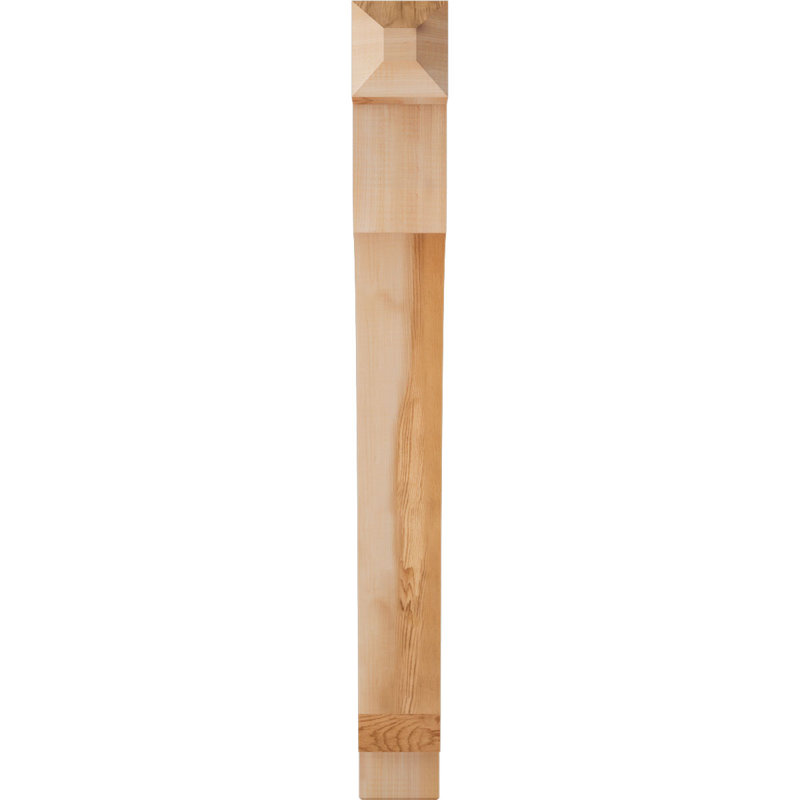 H Support en bois / corbeau, Western Red Cedar (Smooth), H 38 po x l 3,5 po x P 26 po