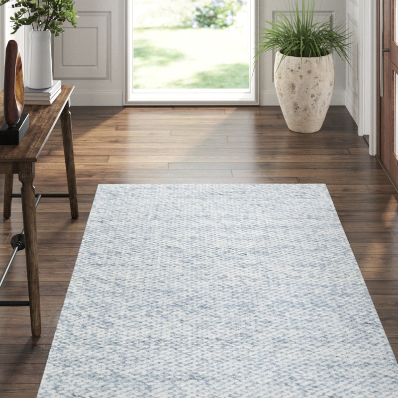 Loggia Sky Handwoven Wool Rug, Rectangle 8'6" x 11'6"