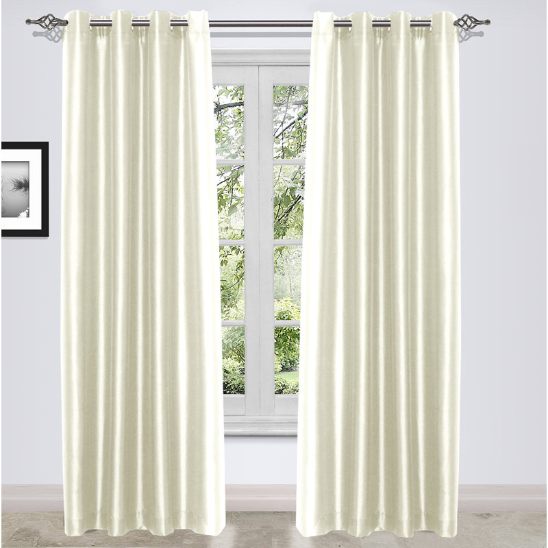  Rideau simple occultant et isolant Silk Look, Ivoire
