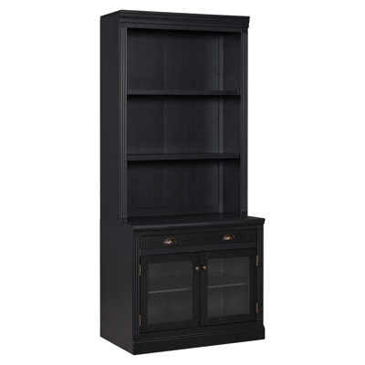 83.4"Tall Bookshelf, Modern Bookcase With 2 Glass Doors And 1 Drawer,Storage Bookcase With Open Shelves For Living Room,Home Office