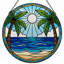 Panneau de vitrail 12 "H Tropical Beach-1331007306