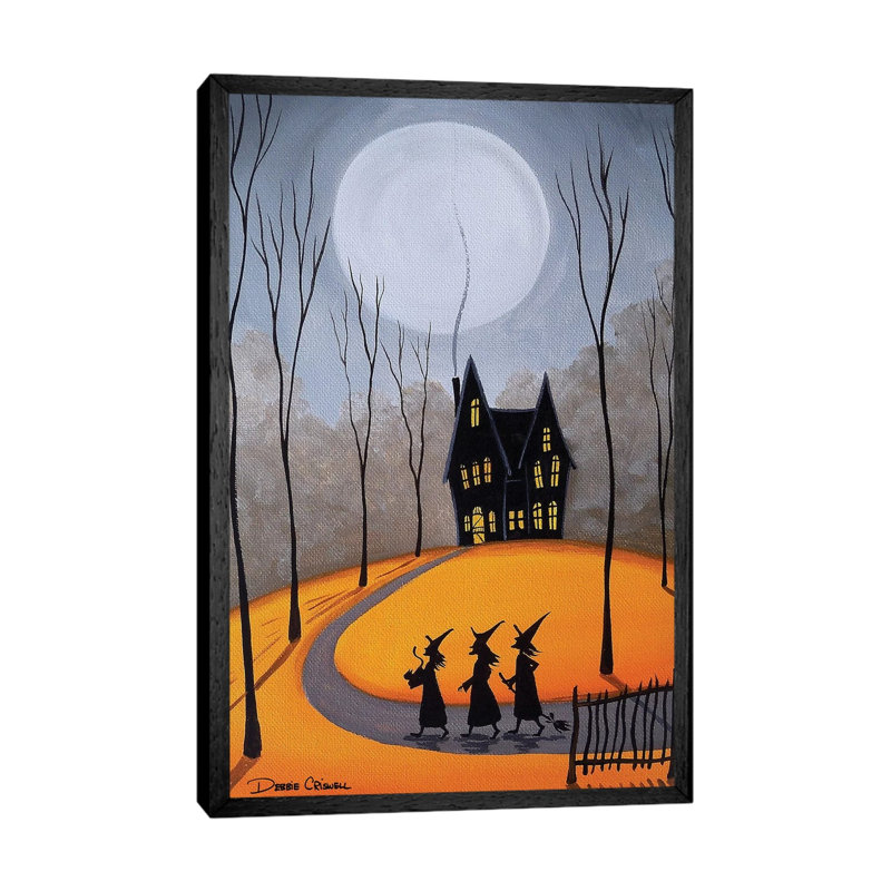 Three Little Witches by Debbie Criswell - Wrapped Canvas Print, 66.04 cm H x 45.72 cm W, Black Framed