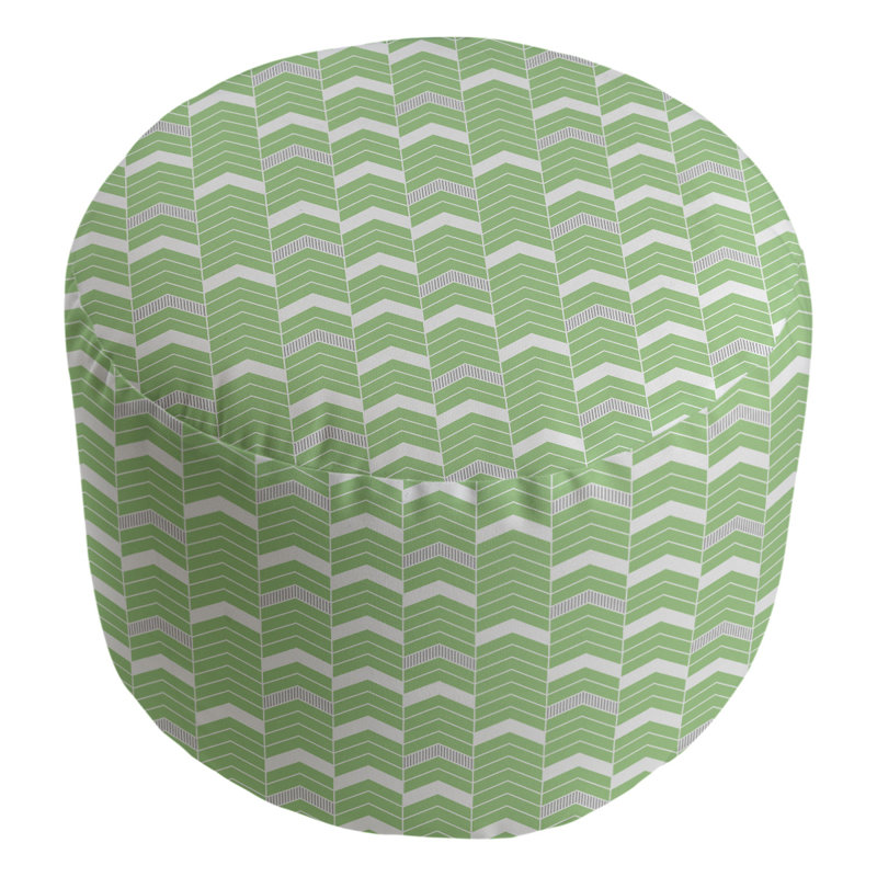 repose-pieds à chevrons en deux couleurs, Vert / Gris