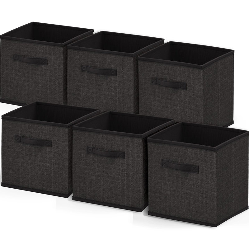 Ensemble de bacs de rangement, Noir, 6
