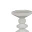 Porte-bougie de table, formes géométriques empilées, résine blanche 18 po
