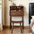 23.62" Vintage Walnut Dressing Table with Stool