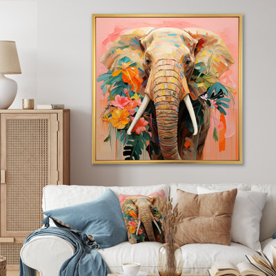 Éléphant gris abstrait, art mural d'éléphant IV