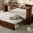 Full Size Daybed With Removable Desk, Storage Drawers & Hydraulic Side Table, Espresso-927296141-927296143