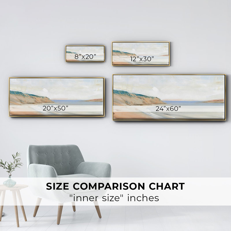 Shoreline Study I- Framed Canvas, 8" H x 20" W