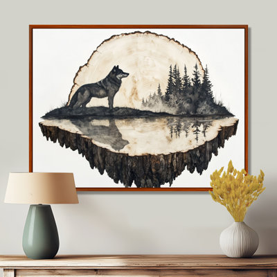 Gianelli Winter Wolf In A Lake Of Wood Slide III - Wolf Wall Art