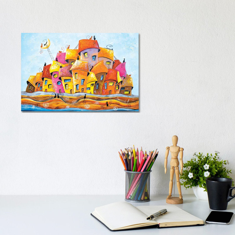 White Nights In The City Of Cats by Natalia Grinchenko - Wrapped Canvas Print, 20.32cm H x 30.48cm W x 1.9cm D