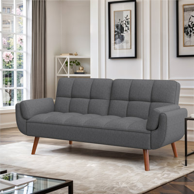 Tarantino Futon Sofa Bed Convertible Couch Modern Loveseat Sleeper Sofa for Living Room, Office -  Alwyn Home, 4922CD1461F246A7BBF9082BEC68891E