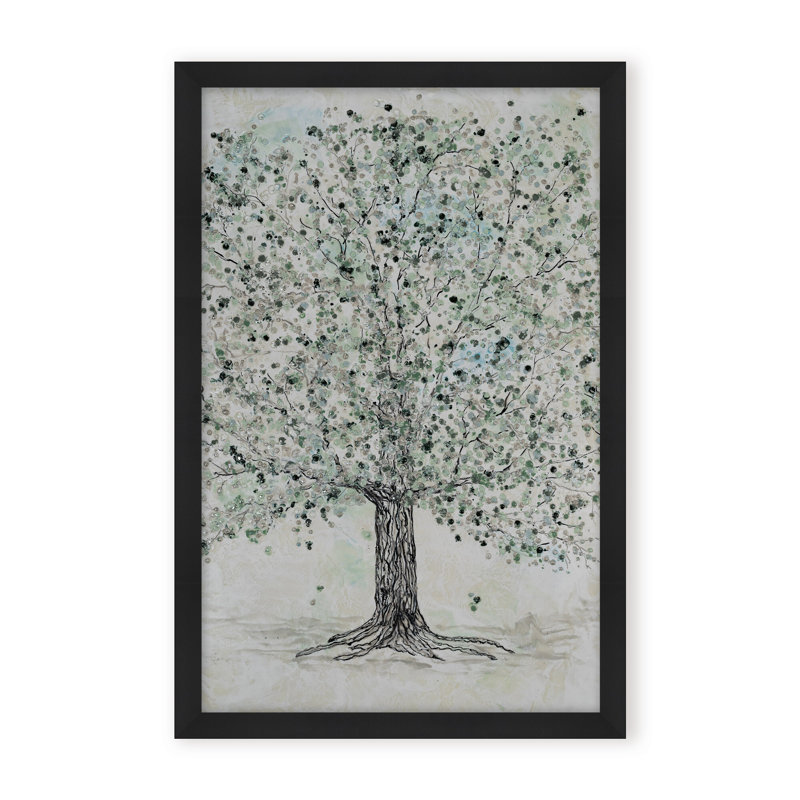 Nature Inspired "Lush Renewal" Canvas Wall Art By , 24" H x 16" W, Framed Matted Print, Black