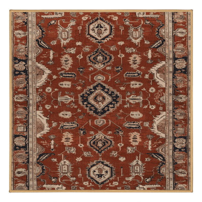 Machine Washable Persian Brown Area Rug