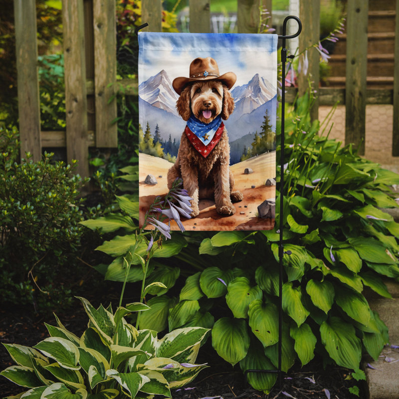 Drapeau Cowboy Welcome Garden, Labradoodle brun