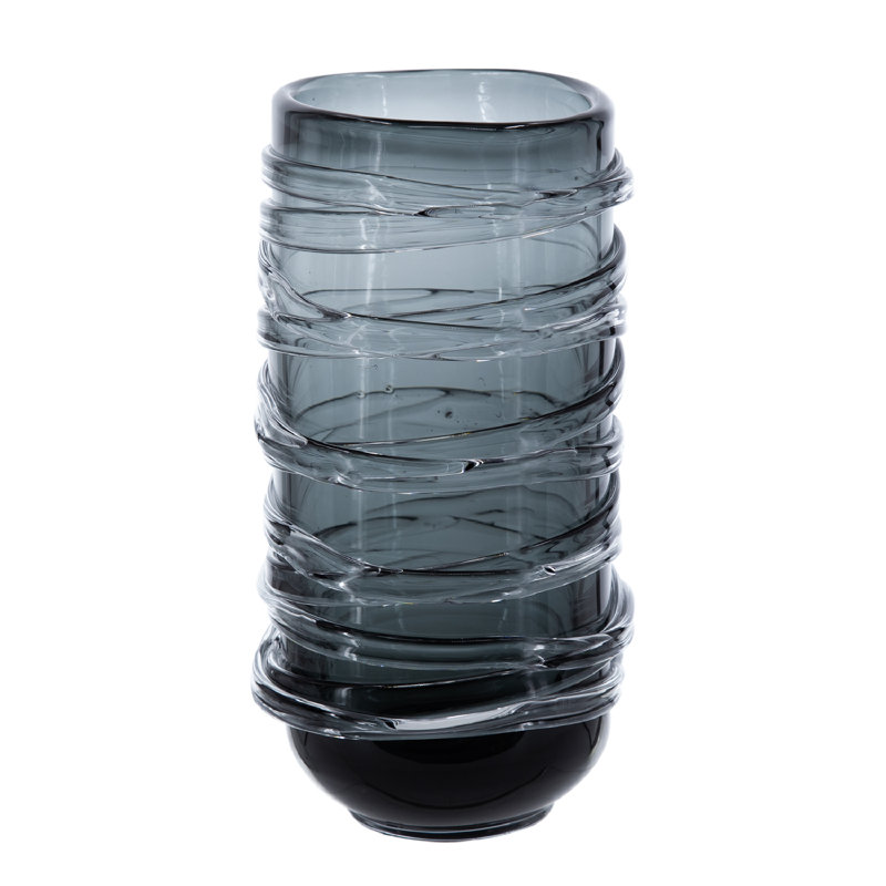 Abels Handmade Glass Table Vase, 11.8" H x 7.5" W x 5.9" D