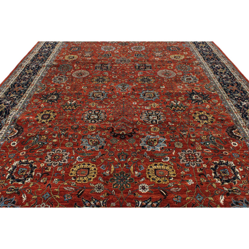 10x14 Red and Navy Anatolian Traditional Rug