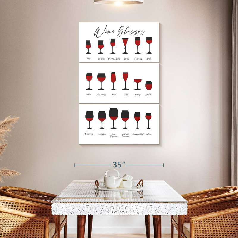 Yarlin Wine Glasses Chart, 65" H x 42" W